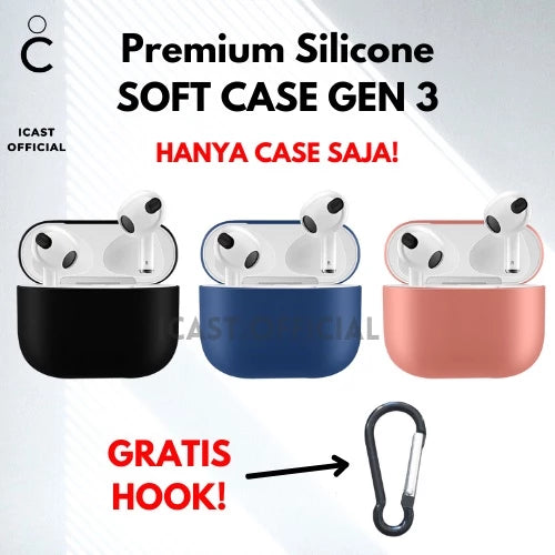 Case TWS Gen 3 Soft Silicone + Free Hook
