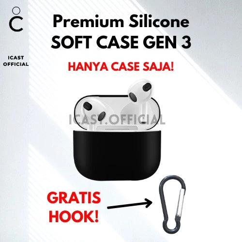 Case TWS Gen 3 Soft Silicone + Free Hook