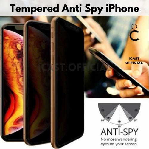 Anti Spy iPhone 7 - 16 Pro Max Tempered Glass iPhone Privacy Screen