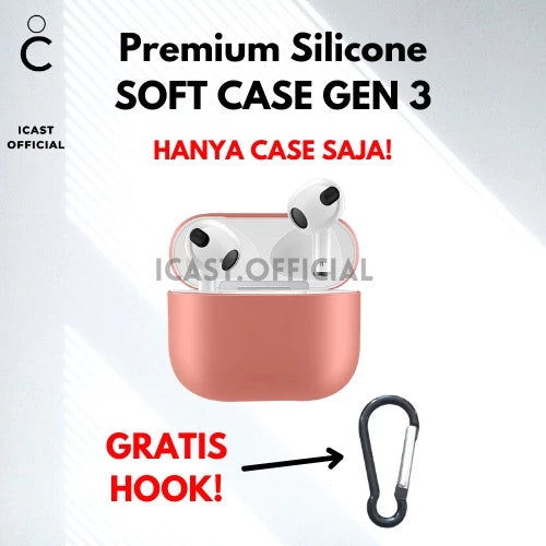 Case TWS Gen 3 Soft Silicone + Free Hook