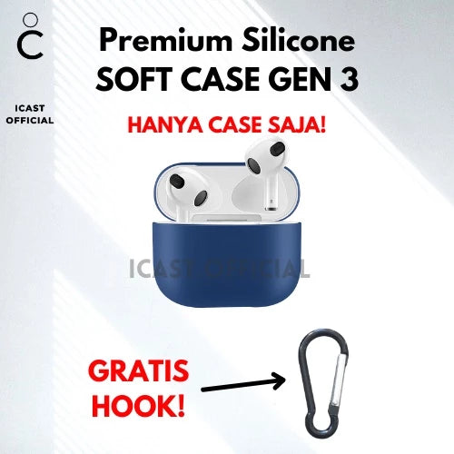 Case TWS Gen 3 Soft Silicone + Free Hook