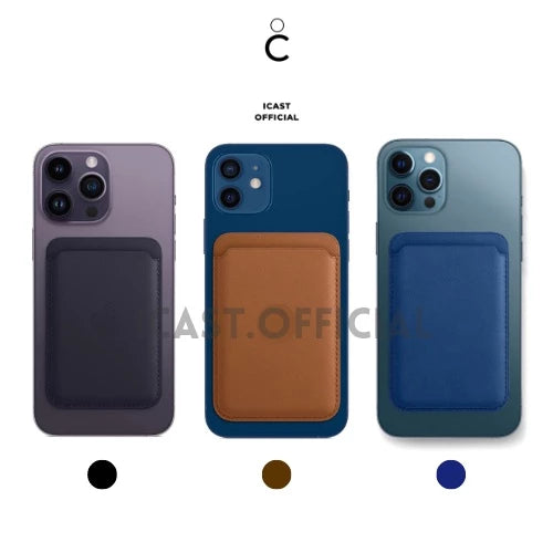 iCast Magnetic Wallet Slim Card Holder Leather, Magnet Kuat