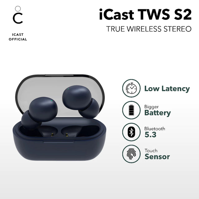 iCast TWS S2 Bluetooth 5.3 True Wireless Earbuds