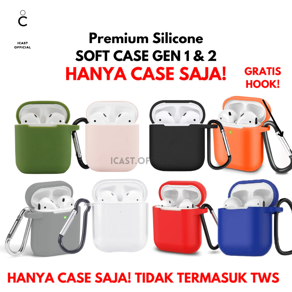 Case TWS Gen 2 Soft Silicone + Free Hook