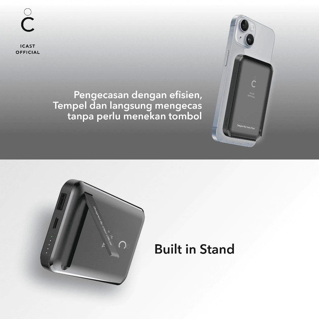 iCast H19 Powerbank Magnet 10000mAh Fast Charging 20W PD Wireless