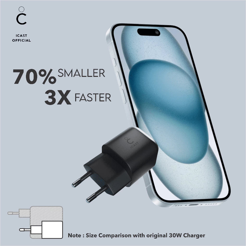 iCast 30W Mini USB-C Power Adaptor Fast Charging Wall Charger