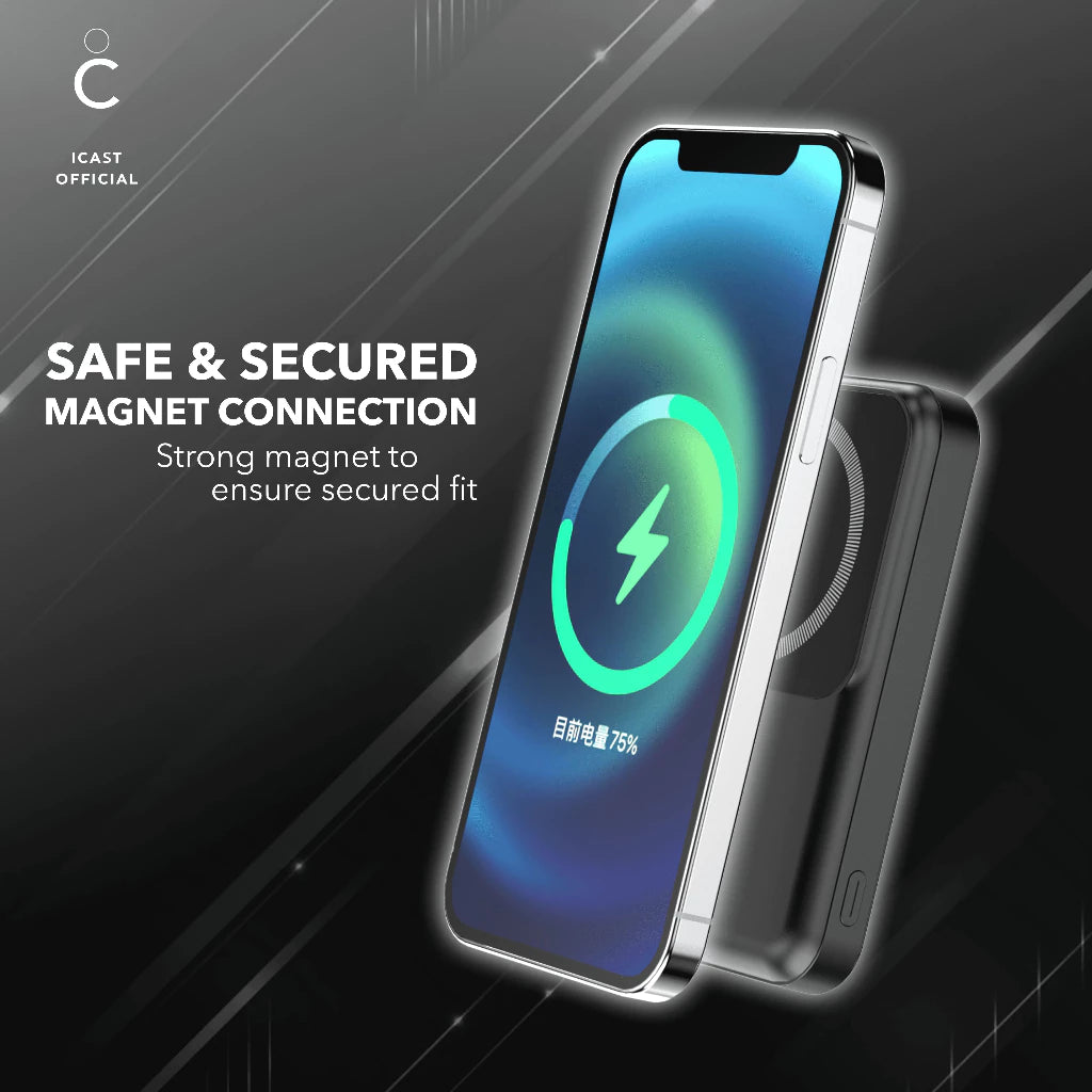 iCast H19 Powerbank Magnet 10000mAh Fast Charging 20W PD Wireless
