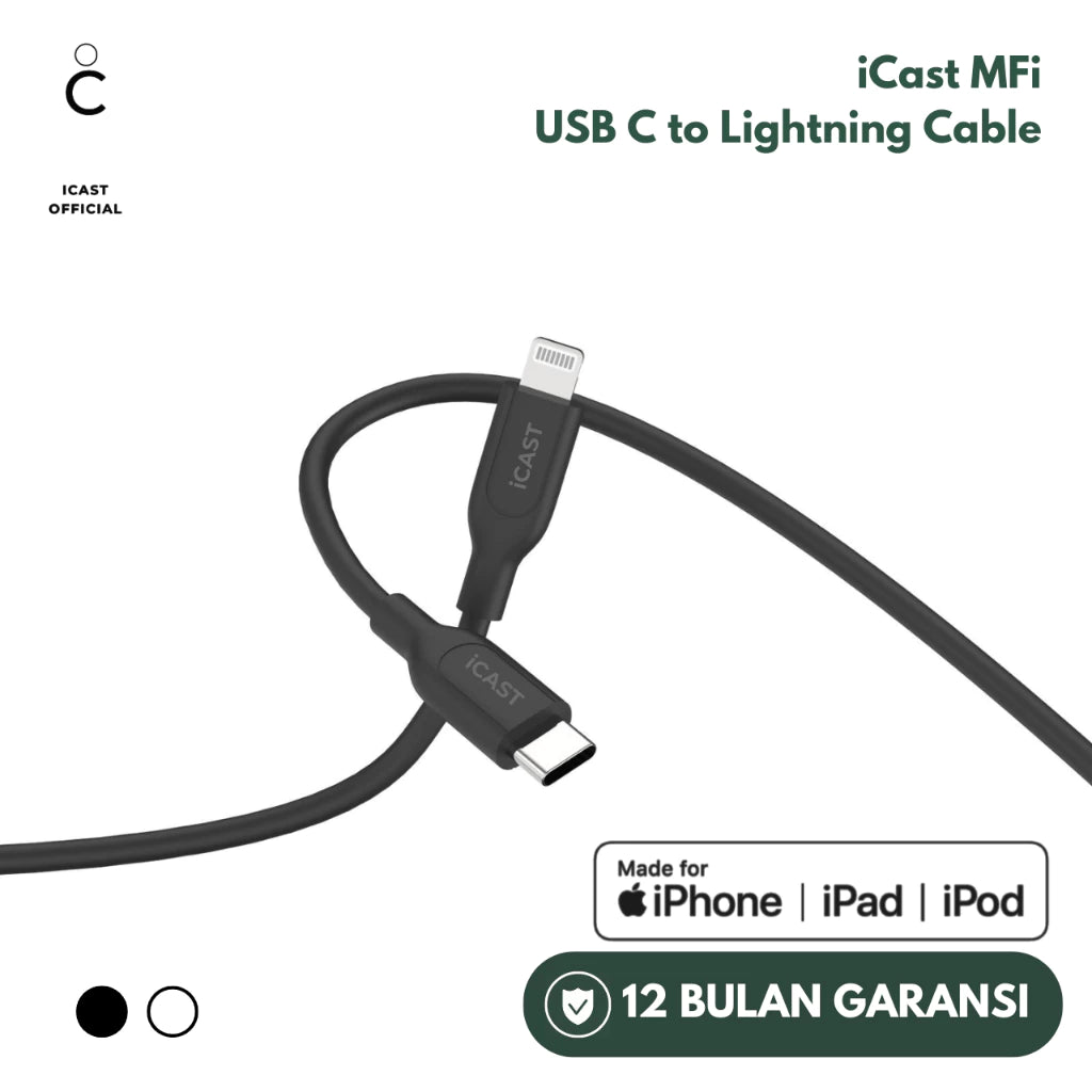 iCast MFi USB-C to Lightning 20W Kabel iPhone 0.9m