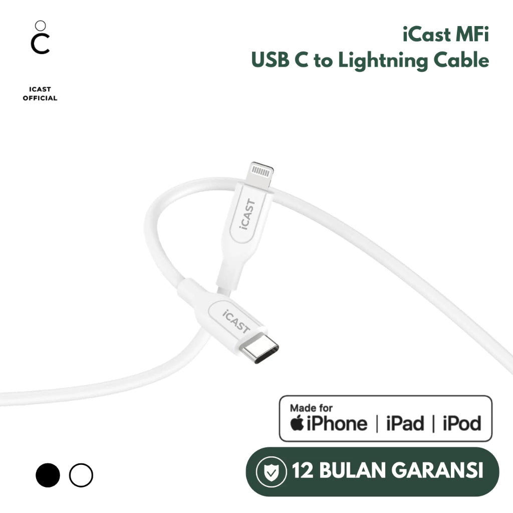 iCast MFi USB-C to Lightning 20W Kabel iPhone 0.9m