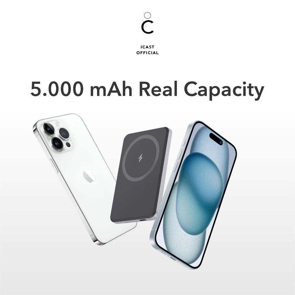 iCast H21 Powerbank Magnet 5000mAh Slim 20W PD & 15W Wireless
