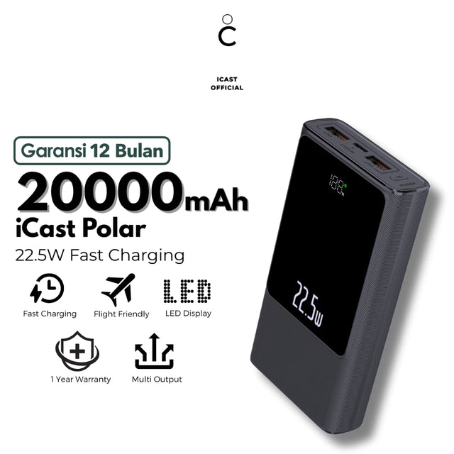 iCast Polar Powerbank 20000mAh 22.5W PD Fast Charging
