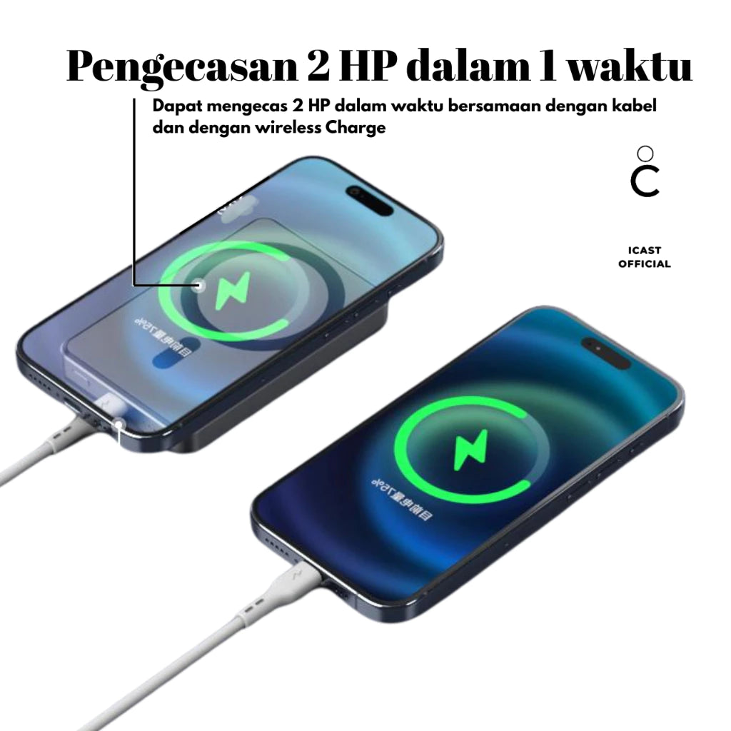 iCast Dash Powerbank Magnet 5000mAh 20W PD & 15W Wireless