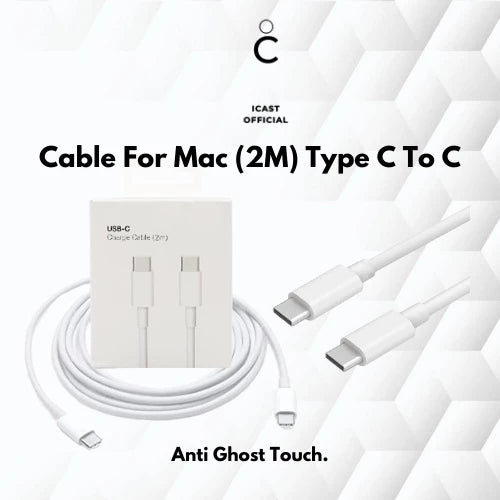 Kabel USB-C to USB-C 2m untuk Mac Fast Charging & Sync