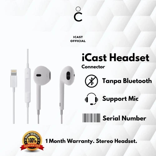 Headset Kabel iCast Non Bluetooth (Plug & Play)