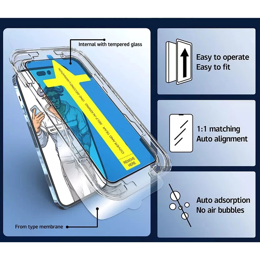 SUPERFIT Tempered Glass iPhone X – 15 Pro Max Easy Install / Easy Fit