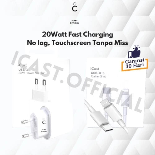 Charger 20W USB-C Fast Charging Adaptor + Kabel
