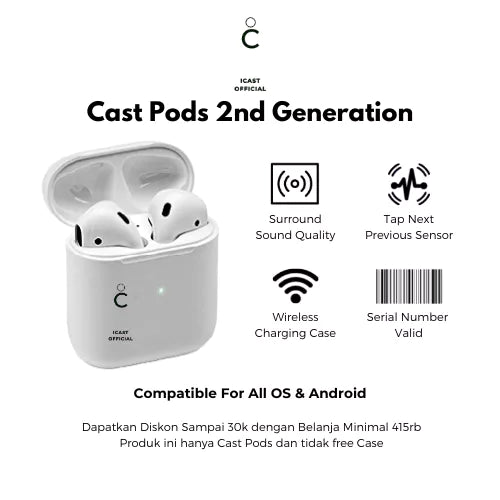 iCast TWS Gen 2 Airoha Black Edition Wireless Charging Case