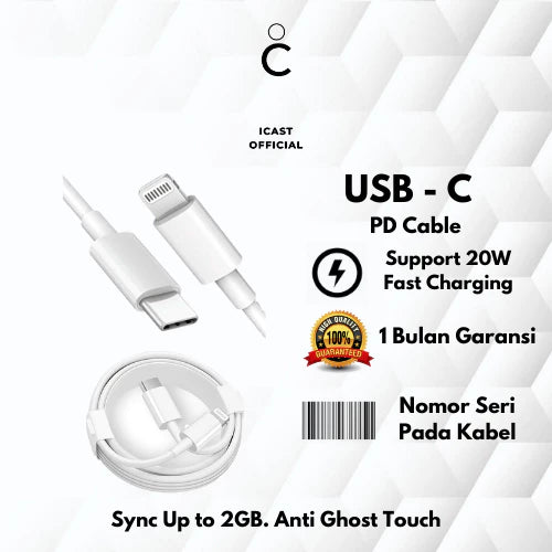 iCast USB-C 20W PD Cable Fast Charging & Data Sync