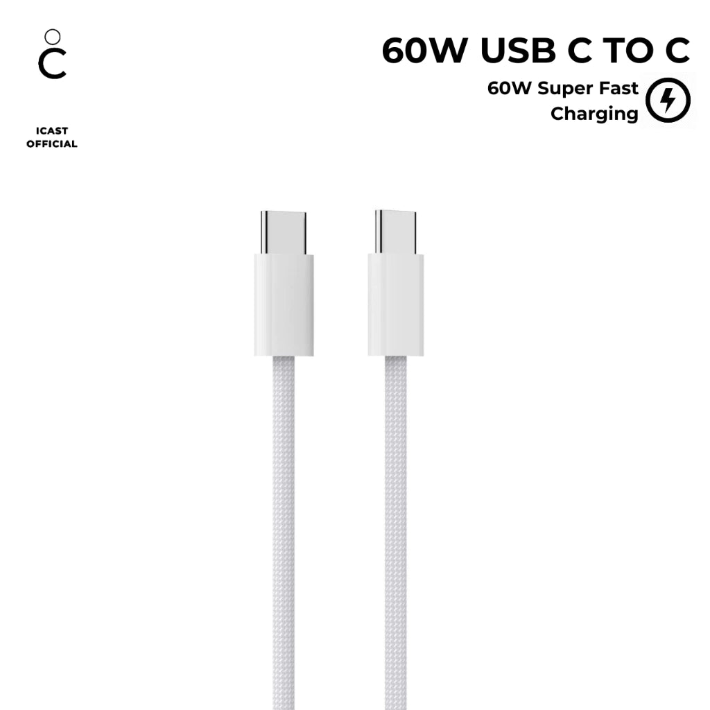 iCast USB C to C 60W – Super Fast Charging & Data Sync