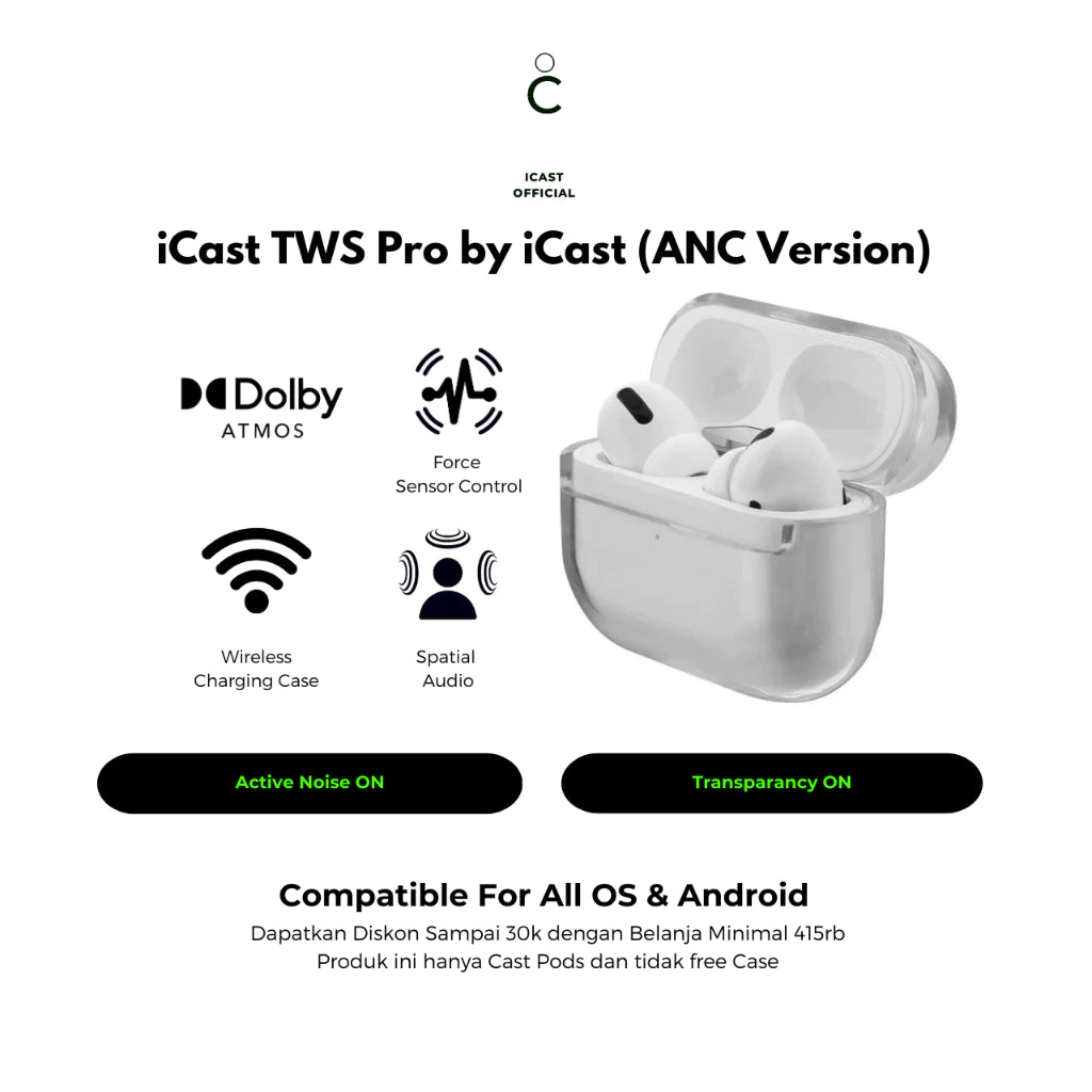 iCast TWS Pro ANC Version Wireless Earphone by iCast Official