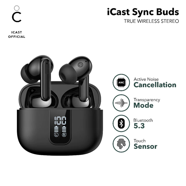 iCast Sync Buds TWS Bluetooth 5.3 ANC ENC