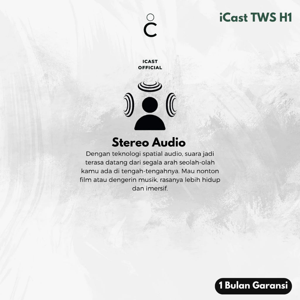 iCast TWS Pro H1 Edition Wireless Charging + Gratis Case