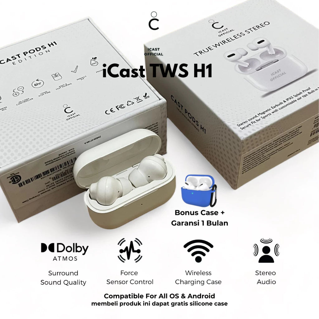 iCast TWS Pro H1 Edition Wireless Charging + Gratis Case