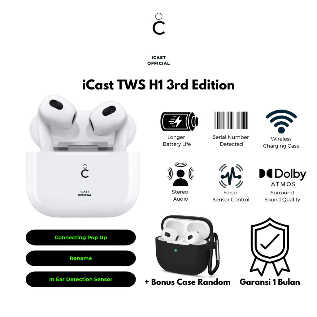 iCast TWS 3rd Edition Wireless Charging + Pop-Up (Free Case)