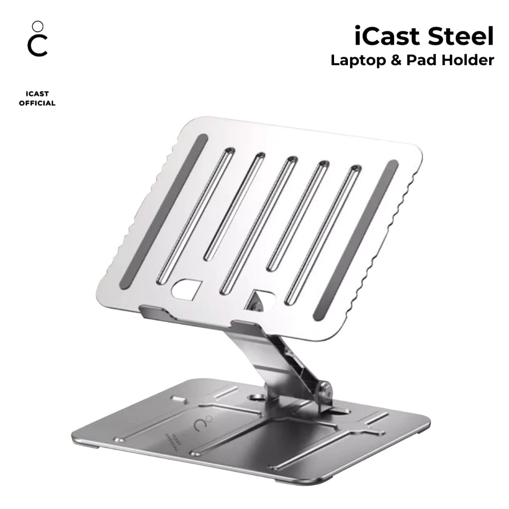 iCast Laptop Stand Aluminium & Steel Dudukan Laptop Foldable
