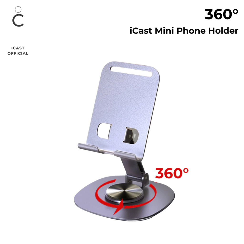 iCast Mini Phone Stand 360° Dudukan HP Aluminium Foldable