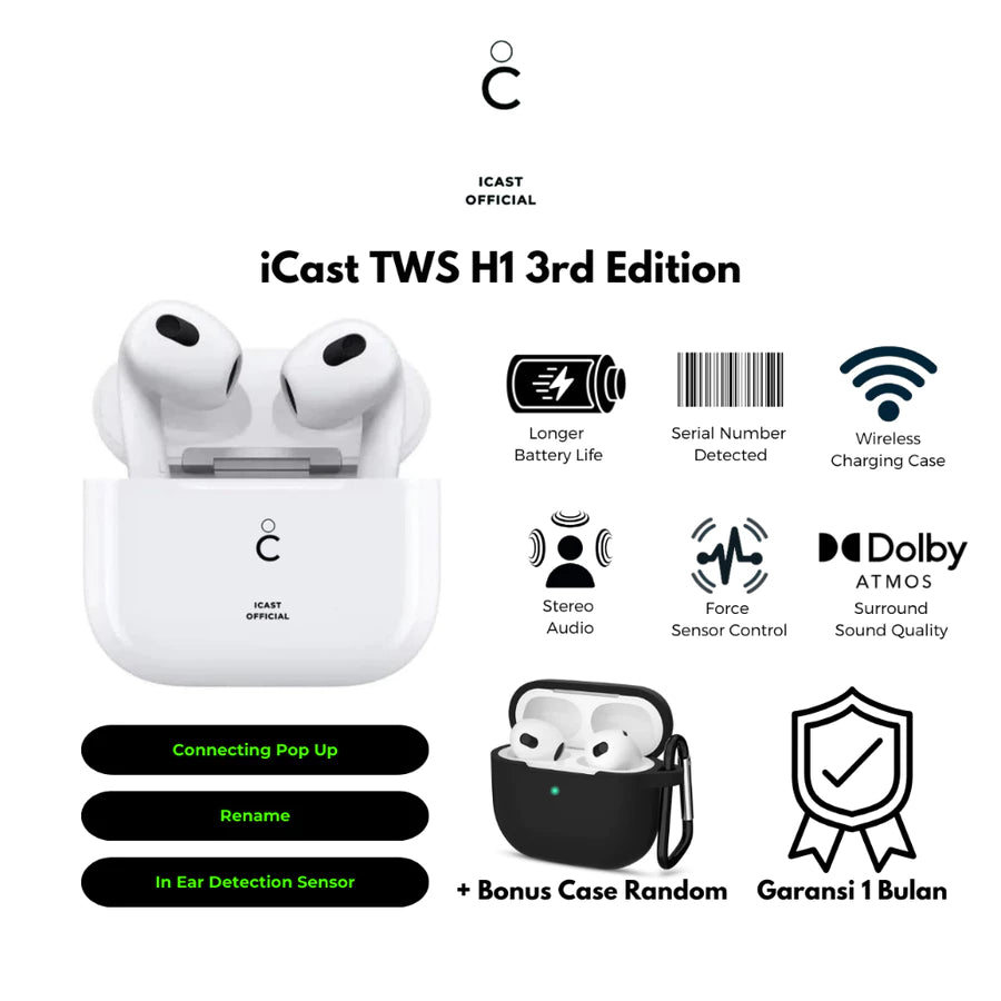 iCast TWS 3 H1 (3rd Edition) Wireless Charging & Pop-Up