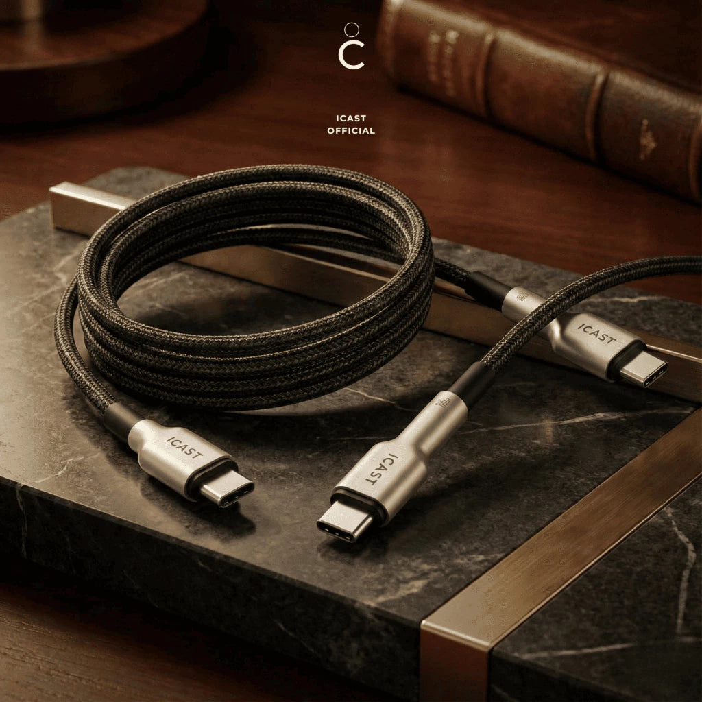 iCast Kabel USB C 100W Super Fast Charging 2.0 Zinc Alloy QC 3.0 Nylon braided