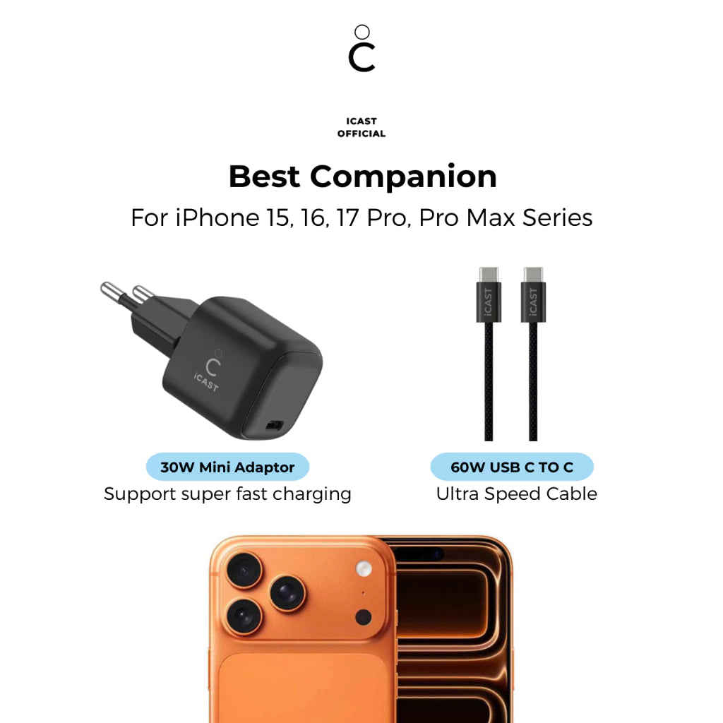 iCast Charger iPhone 30W GaN USB-C Fast Charging