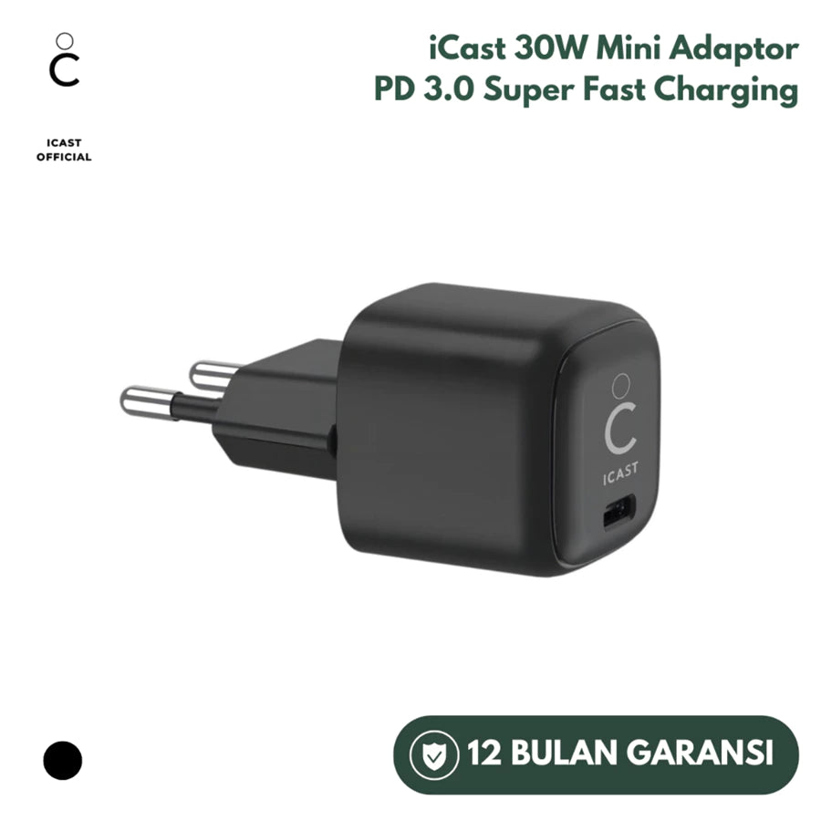 iCast Charger iPhone 30W GaN USB-C Fast Charging